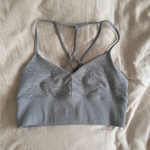 Alo Yoga Strappy Sports Bra | Gray | Size Small